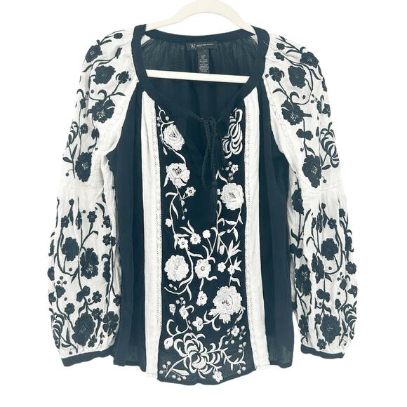 INC International Concepts Womens Boho Peasant Floral Embroidered Blouse Sz XSP‎ - Picture 2 of 8